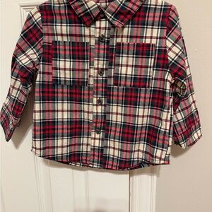 Pink Chicken Red and Black Plaid Button Down Shirt